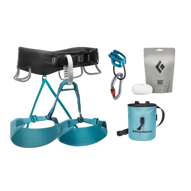 Lezecký set Black Diamond W Momentum Harness Package Aqua Verde Dokud Zásoby Vydrží