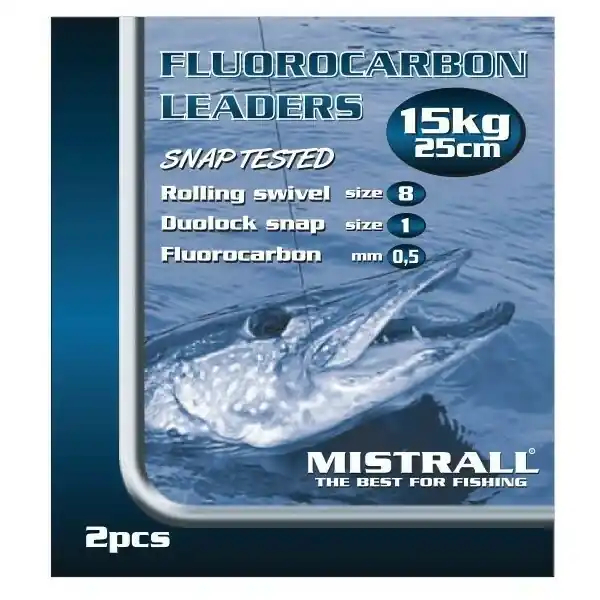 Mistrall fluorokarbonový návazec na dravce 15 kg Velikost 20cm, 2ks/bal Akce
