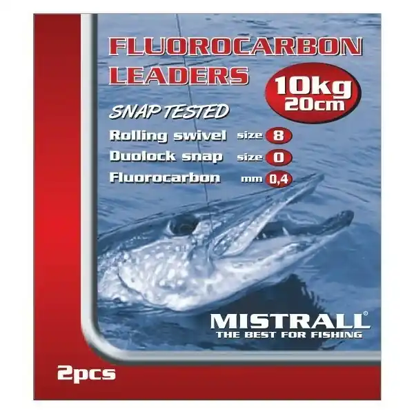Mistrall fluorokarbonový návazec na dravce 10 kg Velikost 40cm, 2ks/bal Rychlé Dodání