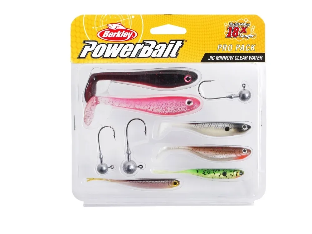Sada gumových nástrah a jigových hlaviček Berkley Pro Pack Jig Minnow Clear Water Horká Nabídka
