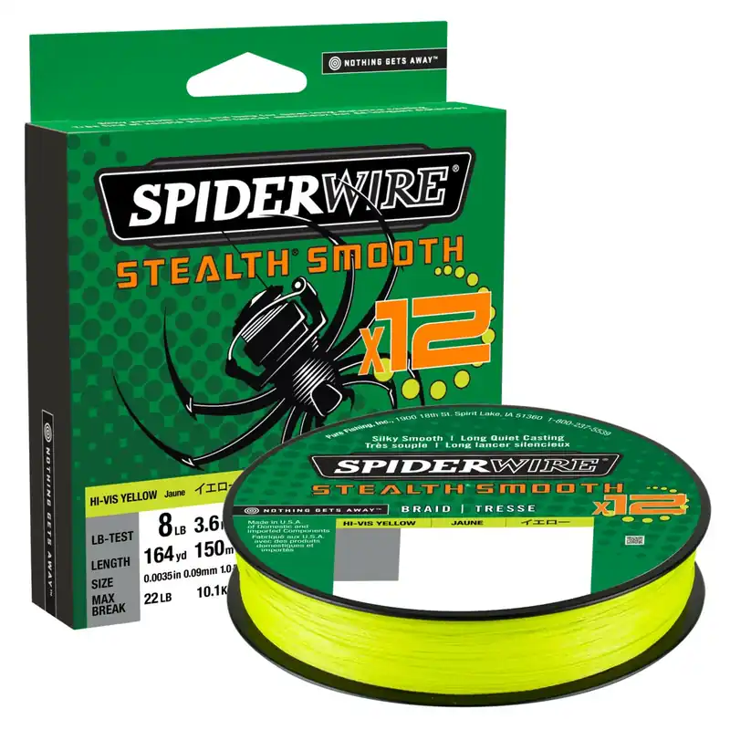 Šňůra SpiderWire Stealth Smooth12 HI-VIS Žlutá METRÁŽ Nová Kolekce