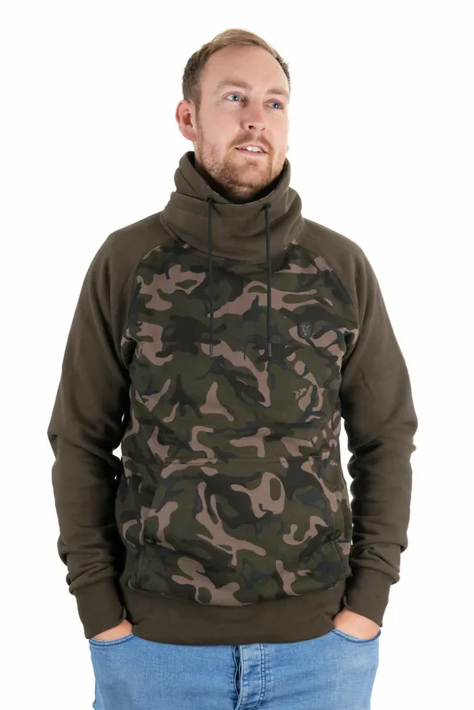 Super Cena Fox mikina Khaki/Camo High Neck AKCE