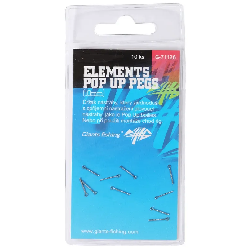 Giants fishing Kolíček s očkem Elements Pop Up Pegs 10mm, 10ks Akční Nabídka