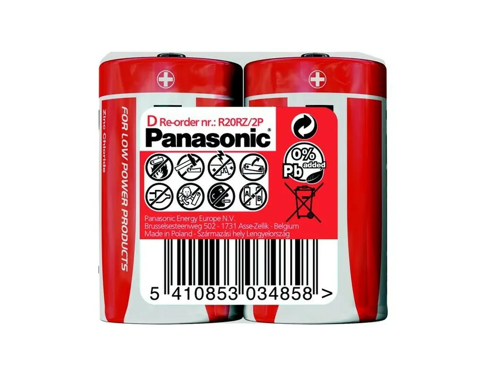 Jen Po Omezenou Doba Panasonic baterie R20RZ/2P - 1.5V
