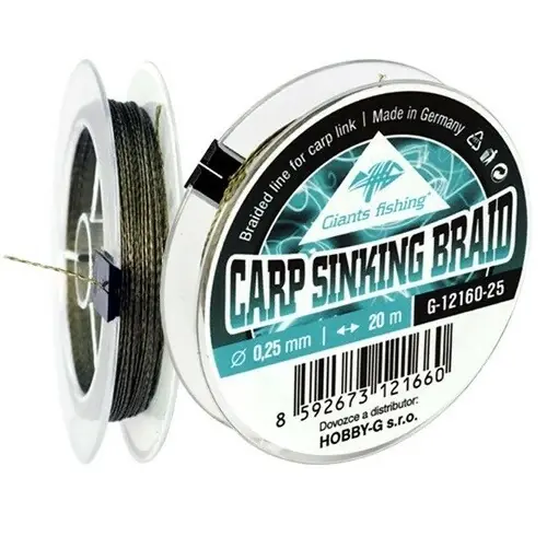 Vysoce Kvalitní Giants fishing Carp Sinking Braid 20m