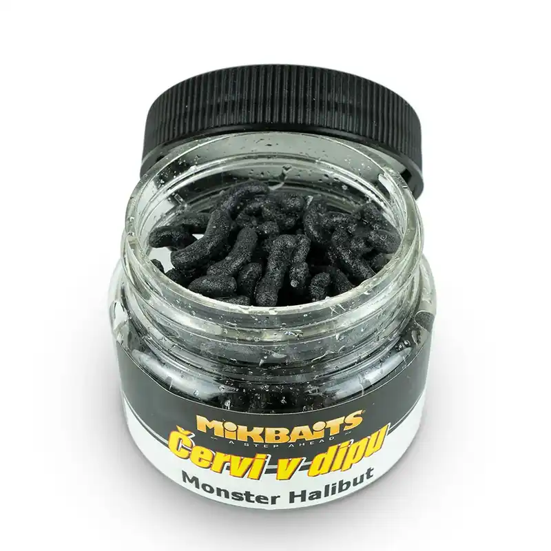 MIKBAITS Červi v dipu 50ml - Monster Halibut Aktuální