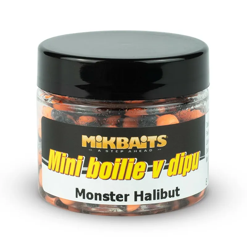 MIKBAITS Mini boilie v dipu 50ml - Monster Halibut Ihned K Objednání