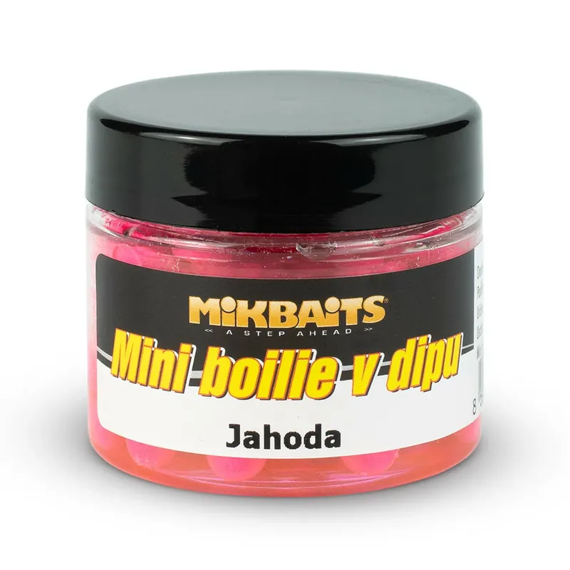 MIKBAITS Mini boilie v dipu 50ml - Jahoda Top Prodej