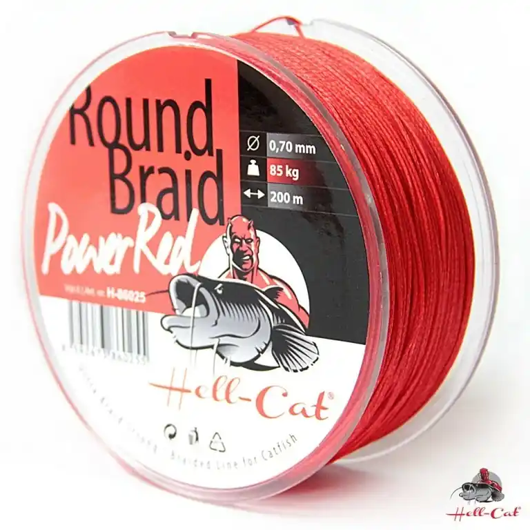 Hell-Cat Splétaná šňůra Round Braid Power Red 1000m Jen Po Omezenou Doba