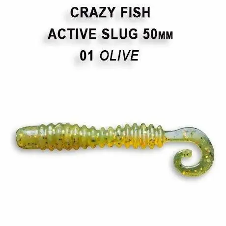 Crazy Fish Active Slug 2 5cm barva 1 olive Ověřený
