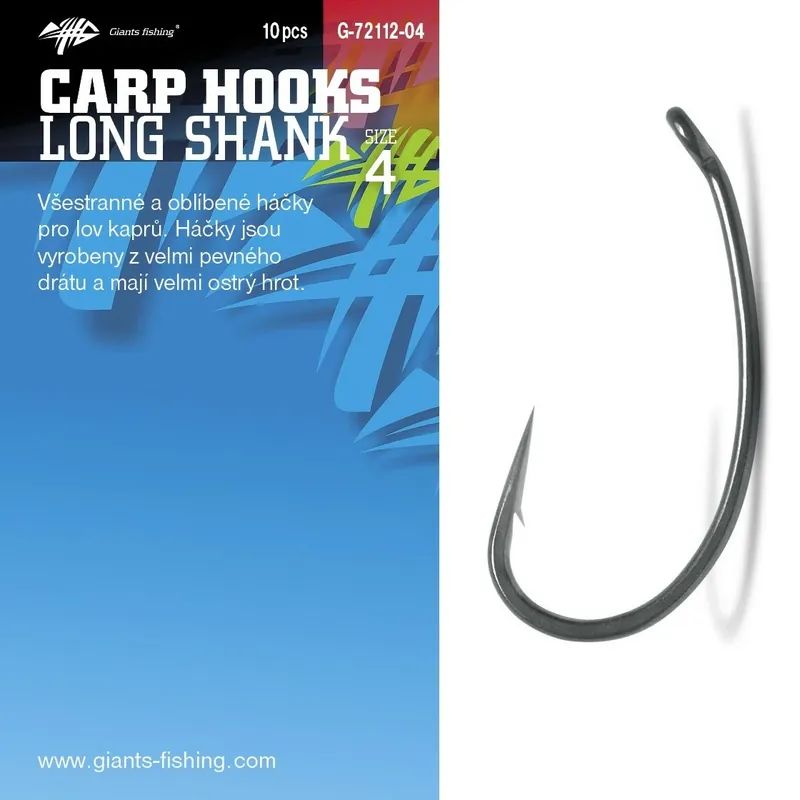 Poslední Šance GIANTS FISHING Háček s očkem Long Shank 10ks