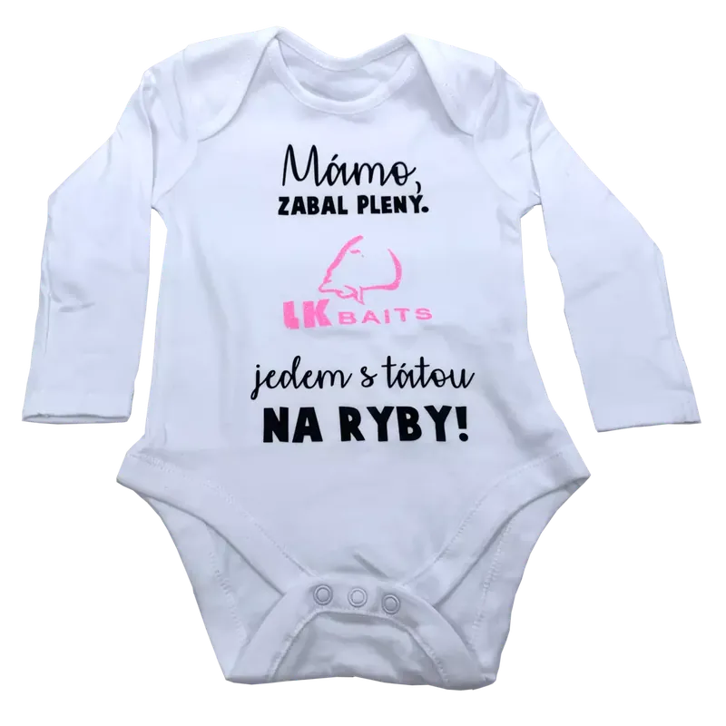 LK Baits body dlouhý rukáv 0-3 měsíců Mámo zabal pleny růžový nápis Koupit Online