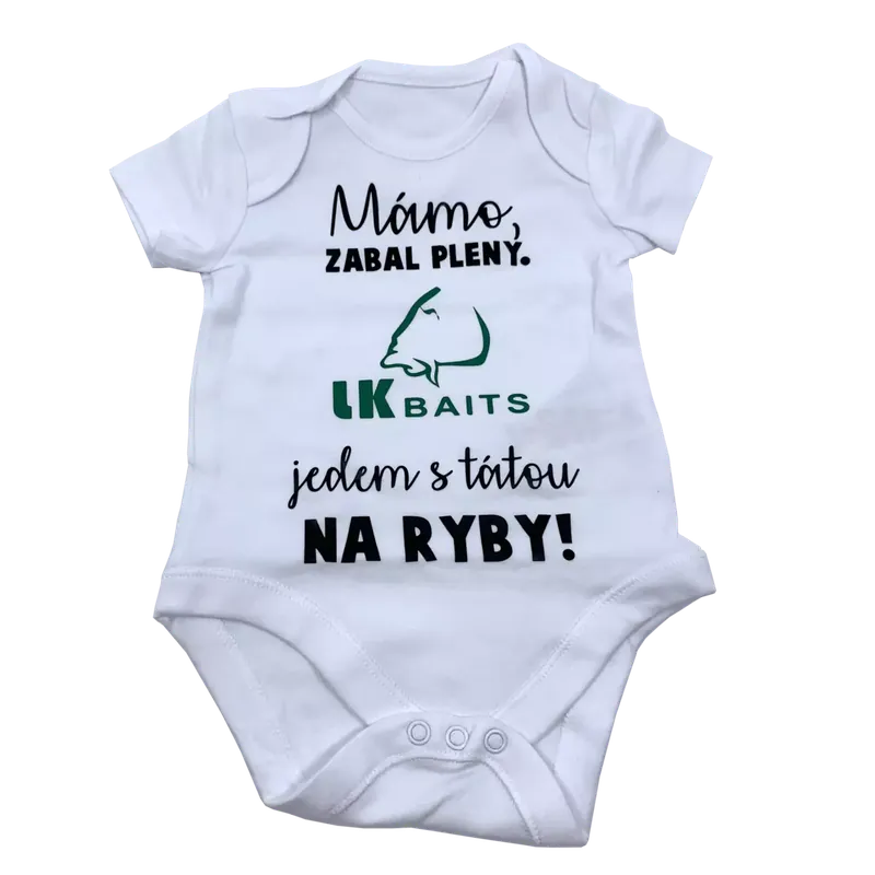 LK Baits body krátký rukáv Mámo zabal pleny 0-3 měsíců zelený nápis Originální