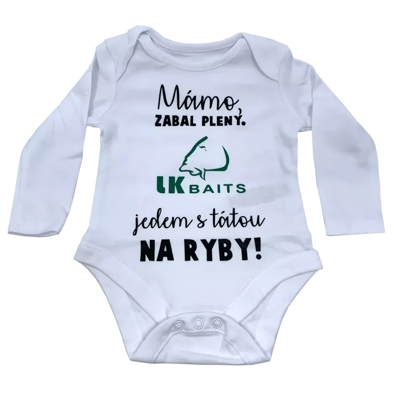 LK Baits body dlouhý rukáv 0-3 měsíců Mámo zabal pleny zelený nápis Ihned K Objednání