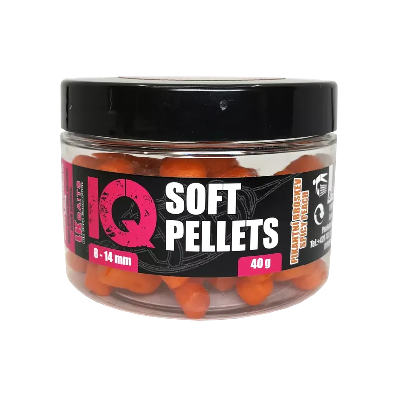 Levný LK Baits IQ Method Feeder Soft Pellets Spicy Peach 8 - 14mm 40g