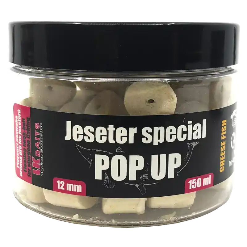 Aktuální LK Baits Jeseter Special Pellets Pop UP Cheese Fish 12mm 150ml