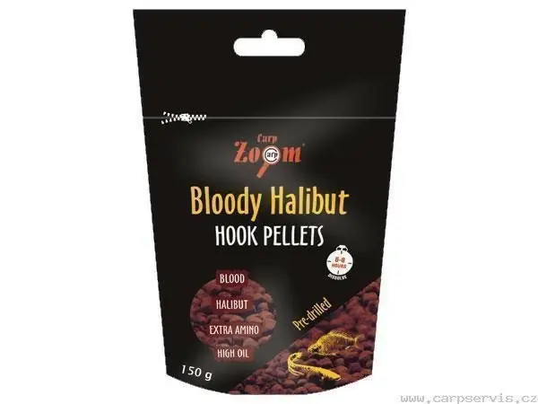 CARP ZOOM Bloody Halibut Hook Pellets - s otvorem - 150 g Autentický