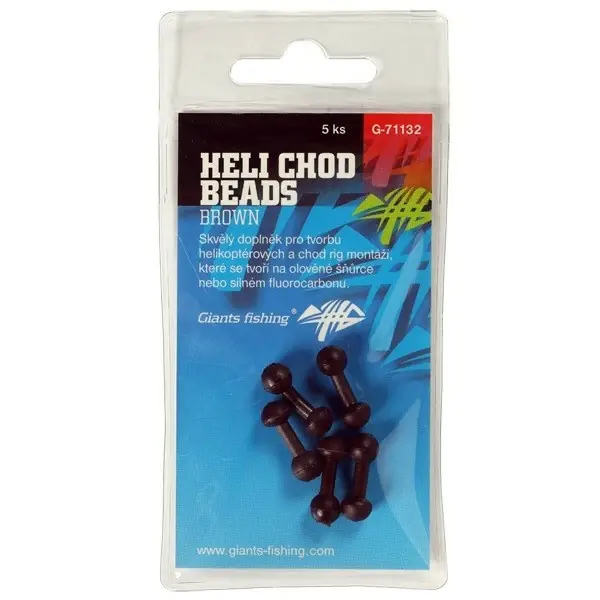 GIANTS FISHING Zarážky Heli-Chod Beads Brown, 5ks Top Prodej