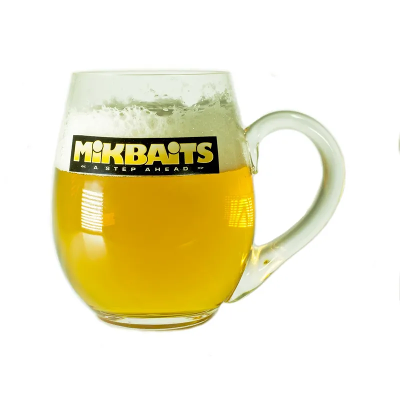 Propagační předměty - Skleněný půllitr Mikbaits (ruční výroba) Cenová Bomba