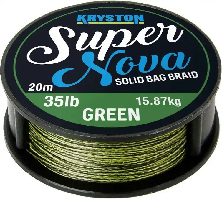 Ověřený Kryston pletené šňůrky - Super Nova solid braid zelený 25lb 20m