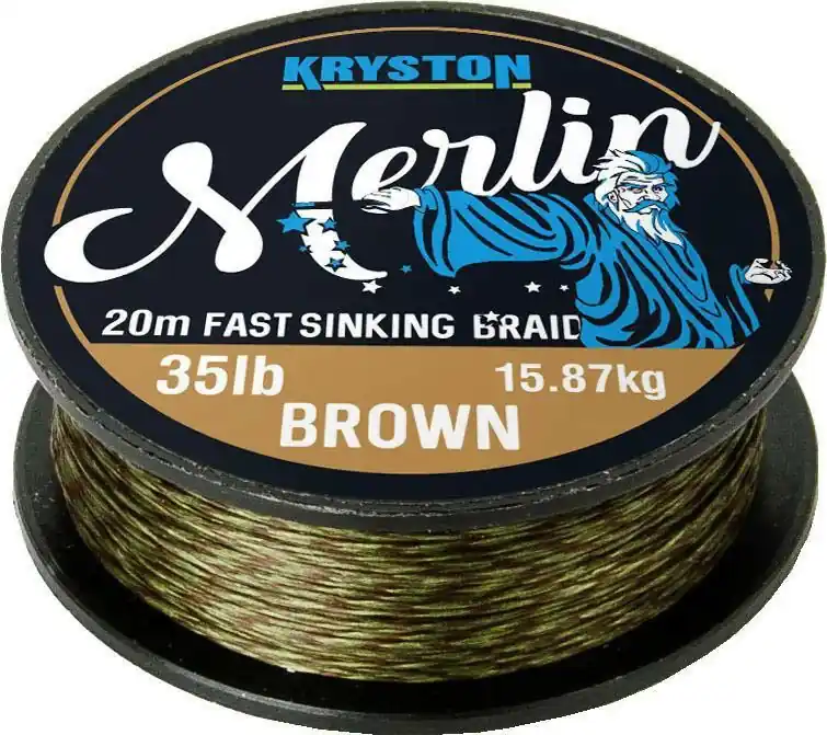 Sezónní Sleva Kryston pletené šňůrky - Merlin fast sinking braid pískový 25lb 20m