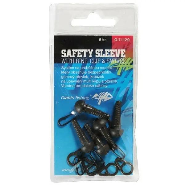 Dokud Zásoby Vydrží GIANTS FISHING Montáž Safety Sleeve with Ring, Clip a Swivel, 5ks