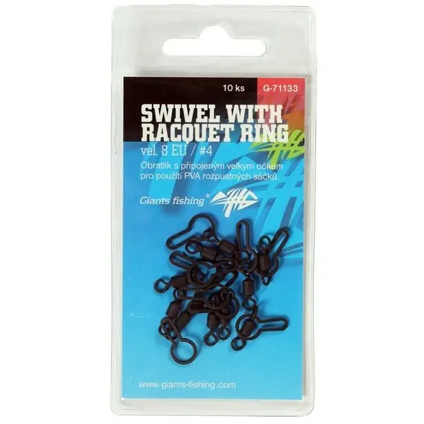Cenový Hit GIANTS FISHING Obratlík Swivel with Racquet ring, UK.4 (vel.8 EU)/10ks