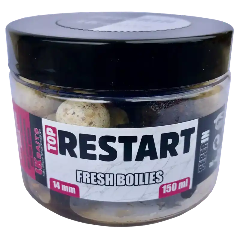 LK Baits Fresh Boilie TopRestart Peperin 14mm 150ml Novinka