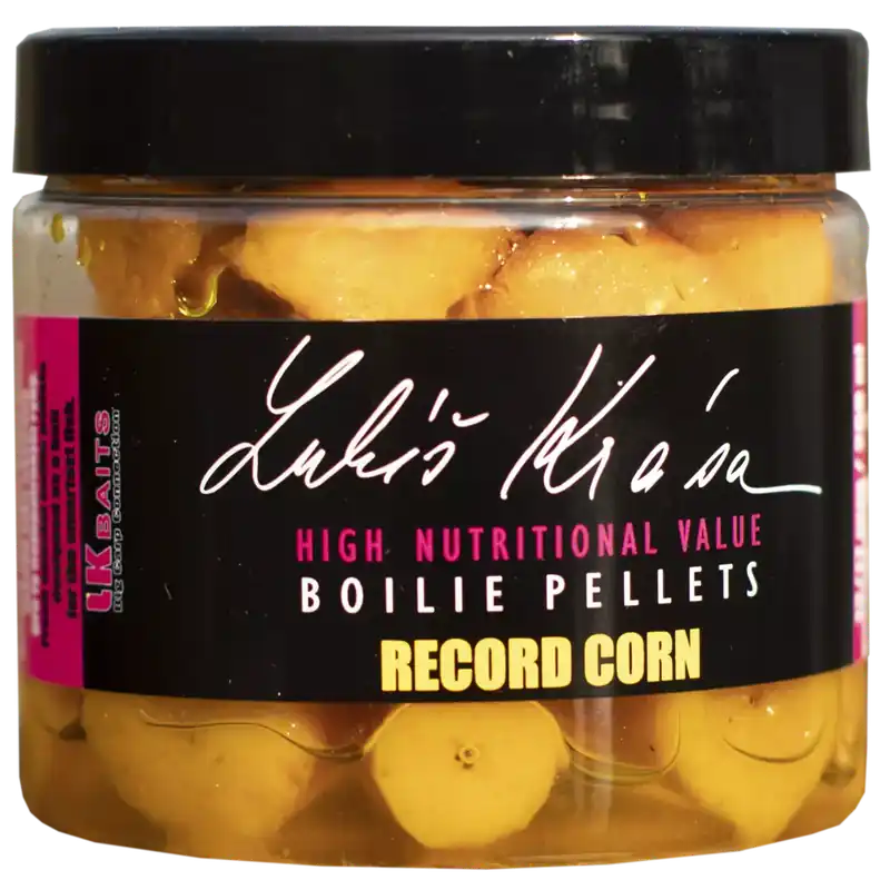 LK BAITS Lukas Krasa Boilies Pellet Record Corn 12/17mm 200ml Nová Kolekce