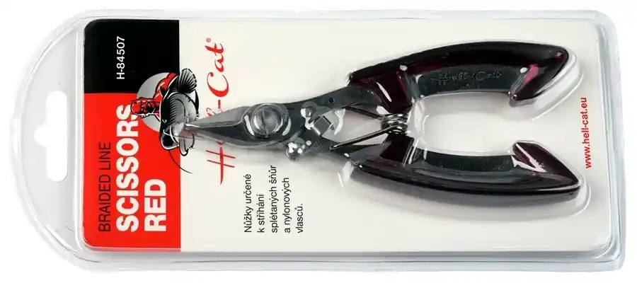 Hell-Cat Nůžky Scissor for braided line-S/S Claret-red Akční Nabídka