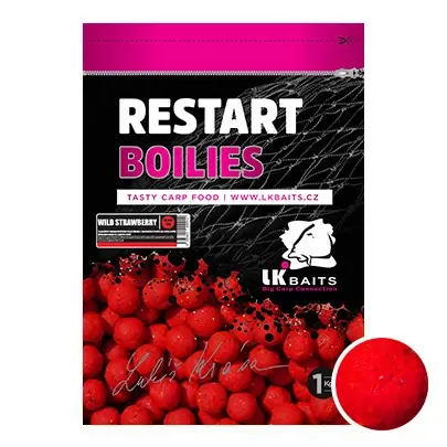 LK Baits Boilies ReStart Wild Strawberry 14 mm, 1kg Vrácení Zdarma