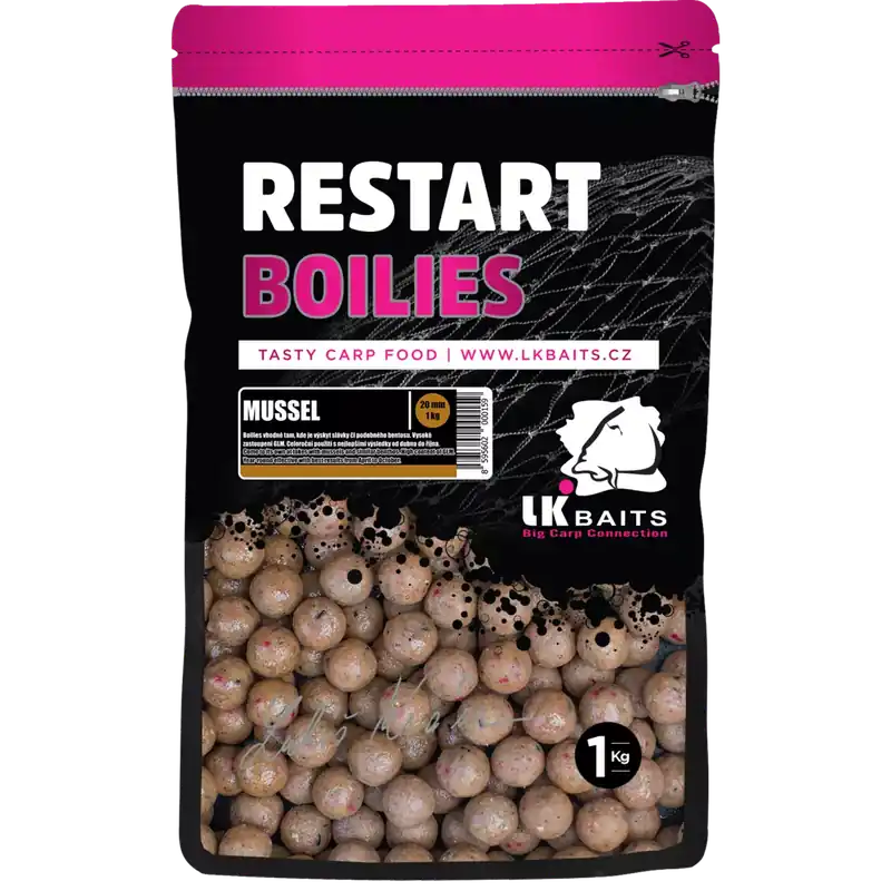 LK Baits ReStart Boilie Mussel 30 mm, 1kg Autentický