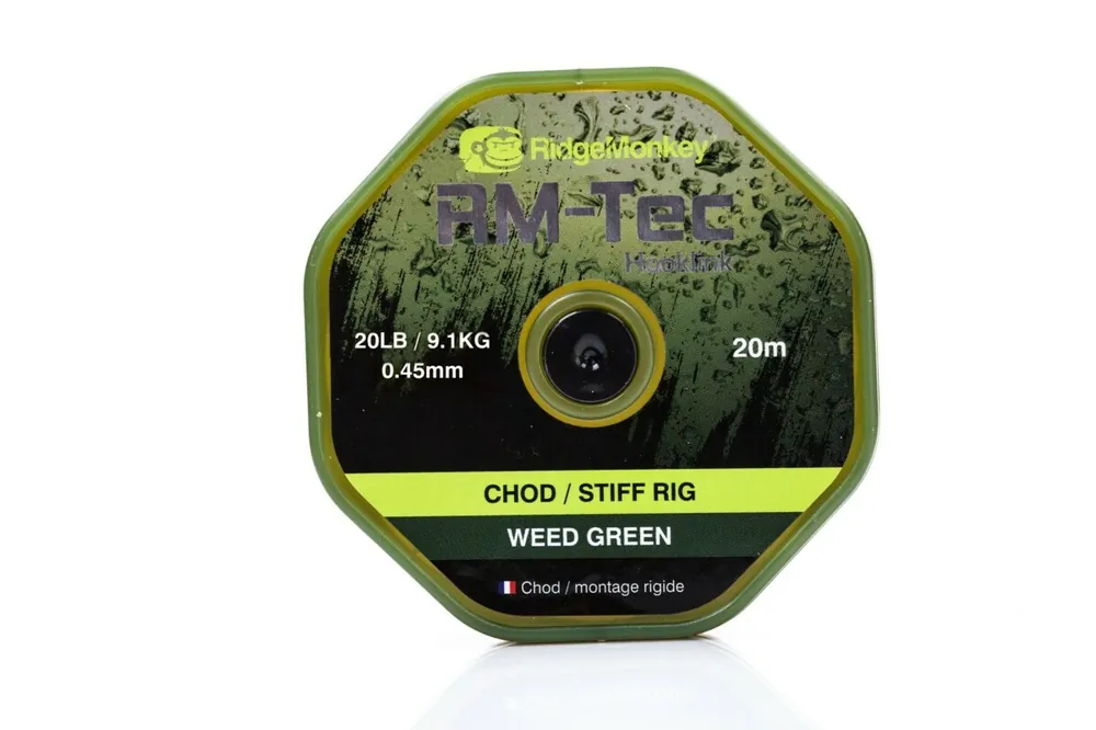 RidgeMonkey vlasec RM-Tec Chod/Stiff Rig 0,45mm 20lb/20m - green (RMT043) Značkový
