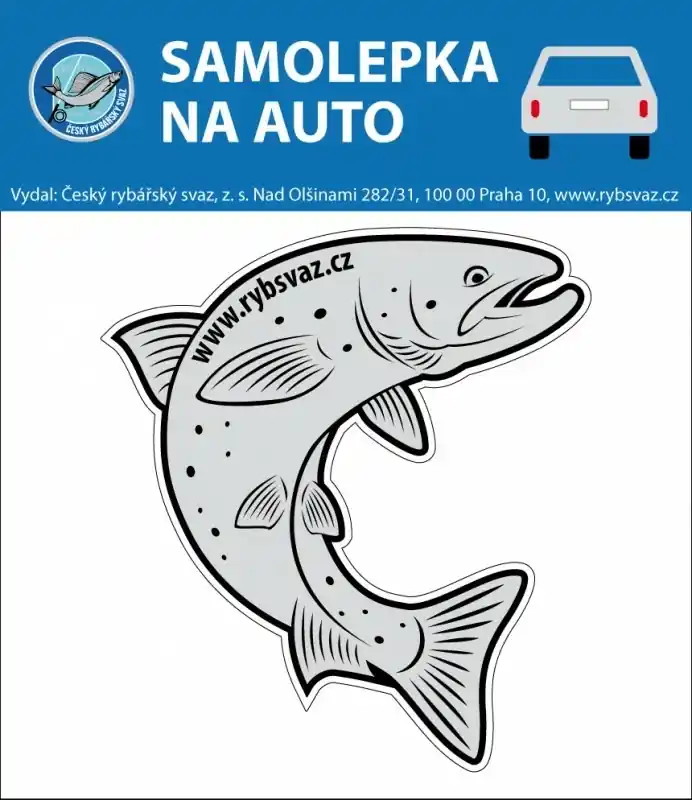 Časově Omezené Samolepka na auto - pstruh
