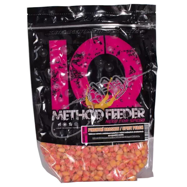 LK Baits IQ Method Feeder Corn 1kg Spicy Peach Kup Teď