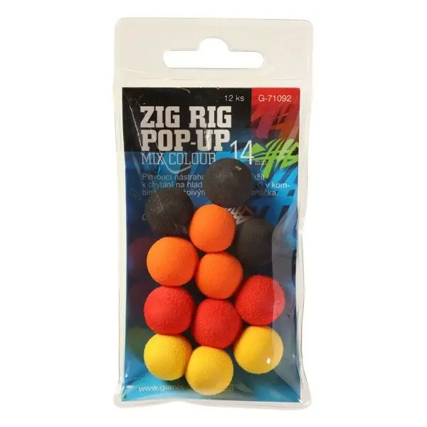 GIANTS FISHING Pěnové plovoucí boilie Zig Rig Pop-Up 10mm mix color,12ks Levný