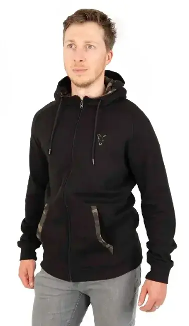 Fox Lightweight Black/Camo Print Pullover Hoody Small Levný