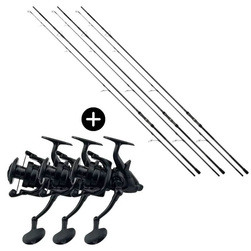 Nejlepší Cena Daiwa Karpfen Profi Sets 3x Emblem XT X45 Karpfenrute 12ft 3,25lbs + 3x Emblem 22 BR 10000 Freilaufrolle