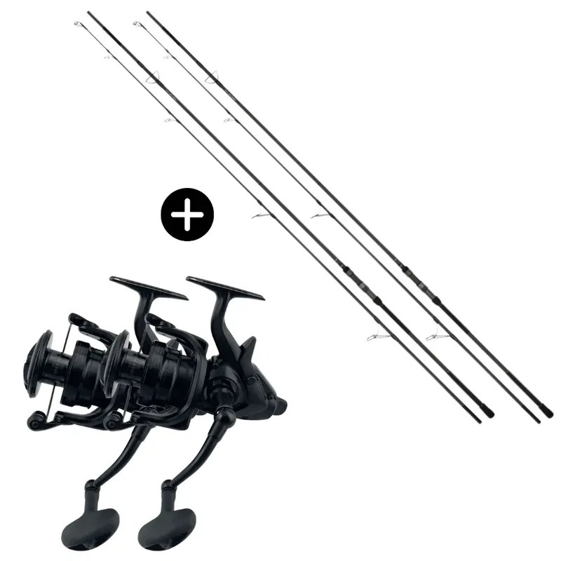 Poslední Šance Daiwa Karpfen Profi Sets 2x Emblem XT X45 Karpfenrute 12ft 3,25lbs + 2x Emblem 22 BR 10000 Freilaufrolle