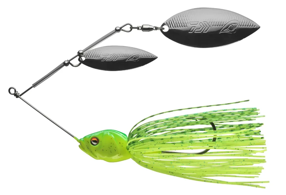 Značkový Daiwa Prorex Tandem Spinnerbait Double Blade Green Chartreuse Silver 23g
