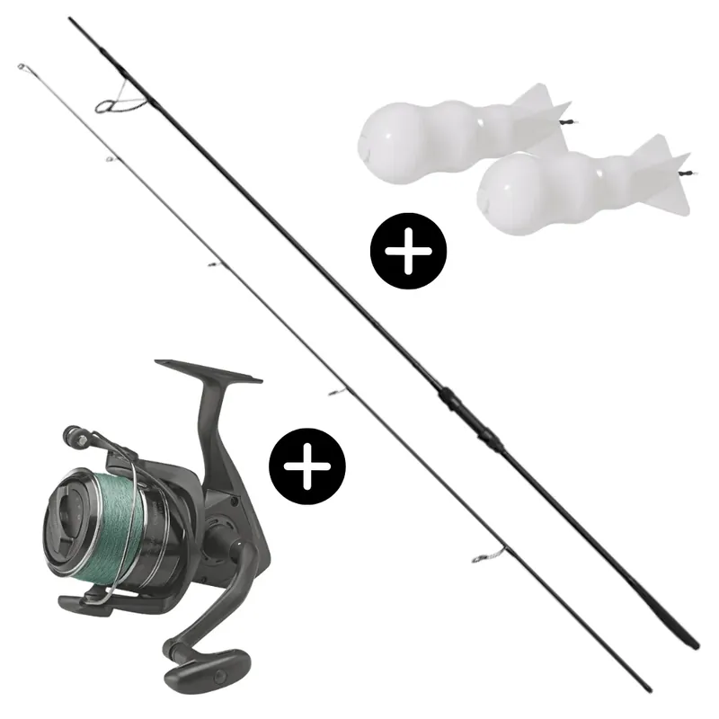 Zlevněný Karpfen Spod Profi Set DAM XT5 Spodrute 13ft 5lbs + Okuma CS 700 Spodrolle mit geflochtener Schnur + 2x Anaconda Bomber Spod Rocket