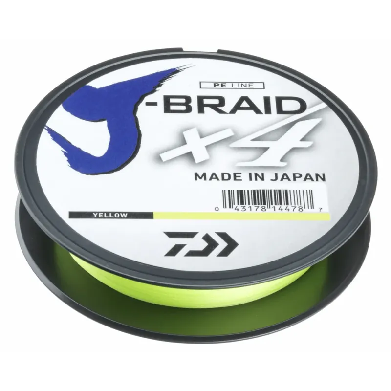 Daiwa J-Braid X4 0,19mm 10,2kg 135m yellow Zlevněný