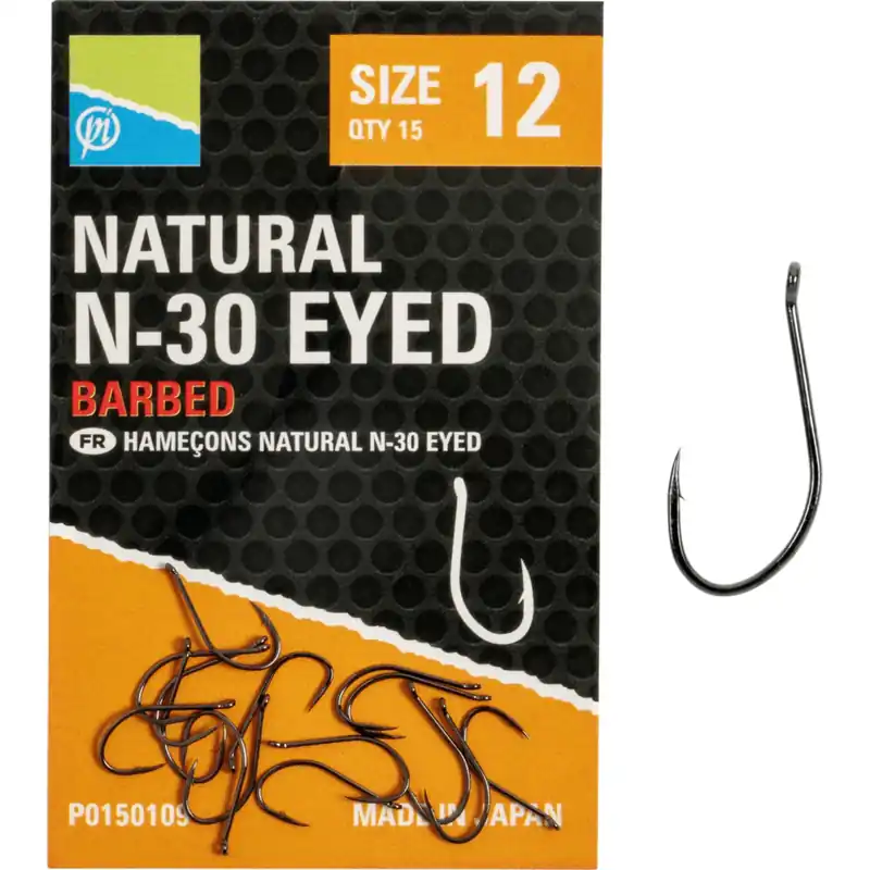 Víkendová Akce Preston Natural N-30 Eyed Größe 12