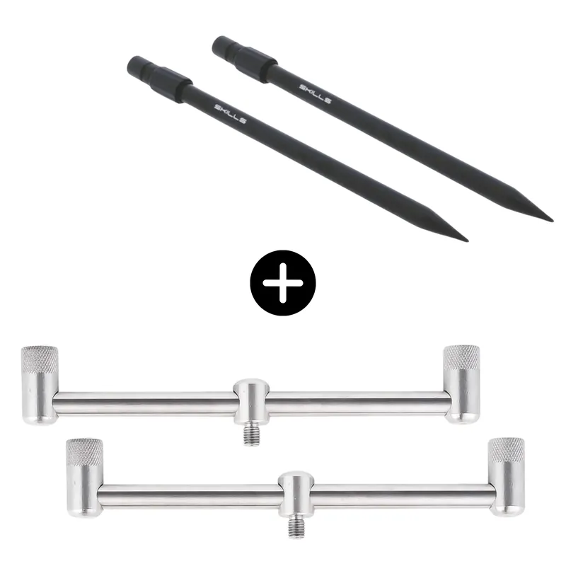 Objednat Nyní Anaconda Set Bankstick + Buzzer Bar Bi-Color 2x Stainless Steel Buzzer Bars 2er 17,5cm + 2x Skills Twist Fix Double Points Bankstick 30cm