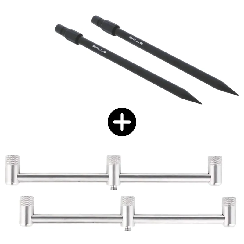 Anaconda Set Bankstick + Buzzer Bar Bi-Color 2x Stainless Steel Buzzer Bars 3er 29cm + 2x Skills Twist Fix Double Points Bankstick 65cm Odeslání Ihned