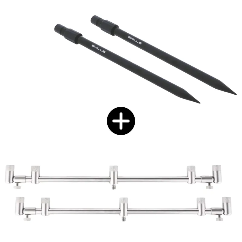 Anaconda Set Bankstick + Buzzer Bar Bi-Color 2x Adjustable Stainless Steel Buzzer Bars 5er 39-54cm + 2x Skills Twist Fix Double Points Bankstick 80cm Sezónní Sleva