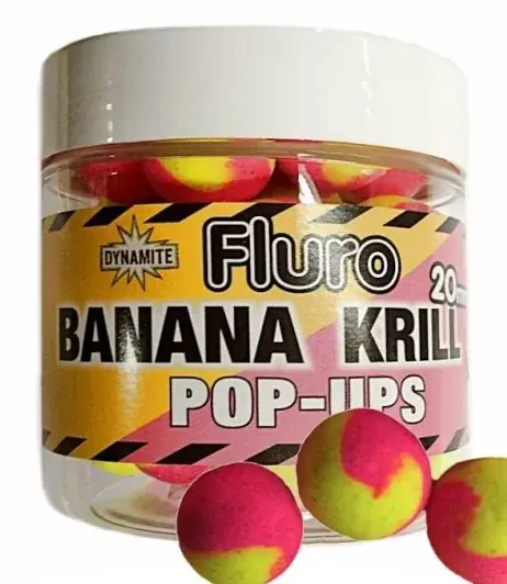 Dynamite Baits Two Tone Fluro Pop Ups Banana&Krill 20mm Zlevněný