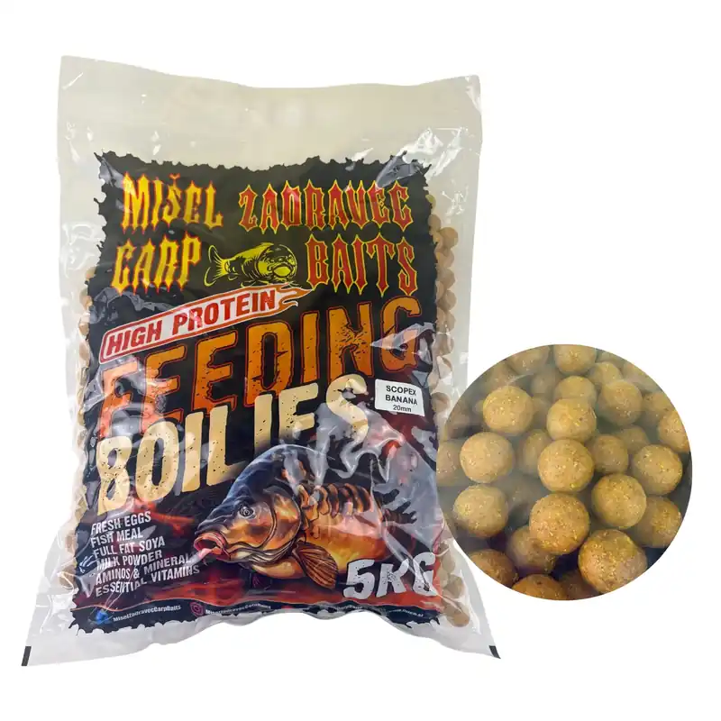 Finální Výprodej Zadravec Baits High Protein Boilies Scopex Banana 20mm 5kg