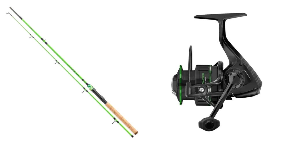 Daiwa Kinder-Set Ninja X Kids 180 cm 20-60g Grün + Cormoran Cross Water 5PiF 3000 Aktuální