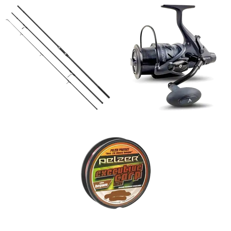 Karpfen Komplett Set Pelzer Bondage LR 12ft 3lbs 3-teilig + Anaconda Rock Hopper BTR 6000 + Pelzer Executive Carp Line 0,28mm 400m Cenová Bomba